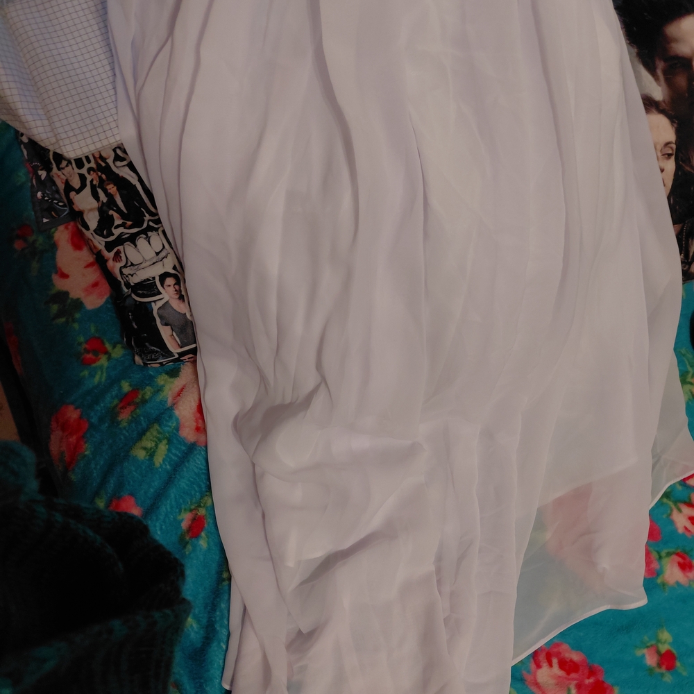 Elegant White Kids Dress with Sparkling Belt - Picture 3 of 5